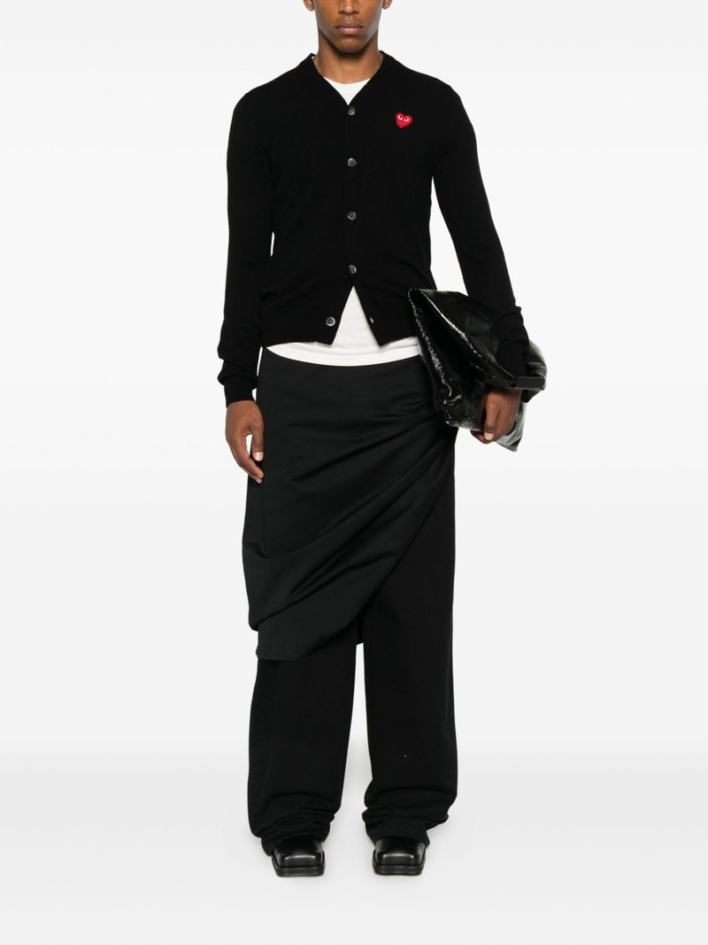 Comme des Garçons PLAY heart-emblem rhinestone-embellishment  cardigan outlook