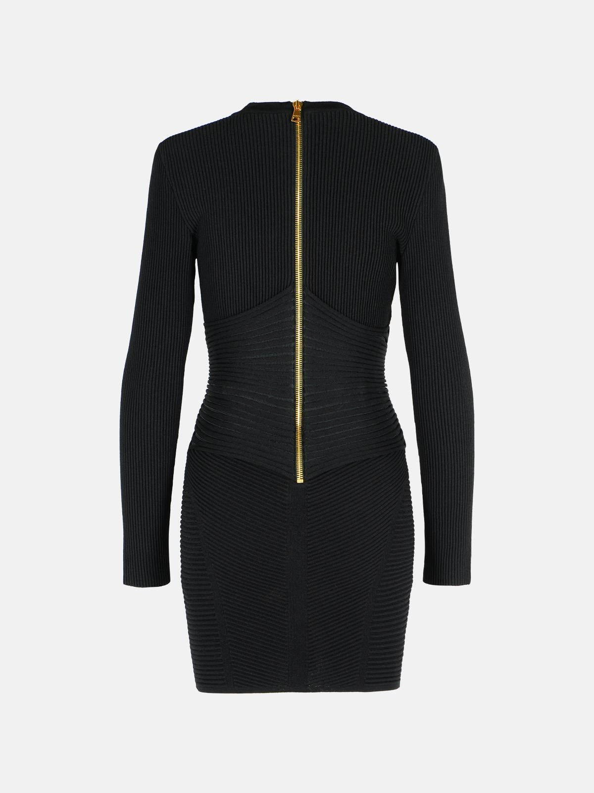 SHORT DRESS IN BLACK VISCOSE BLEND - 3