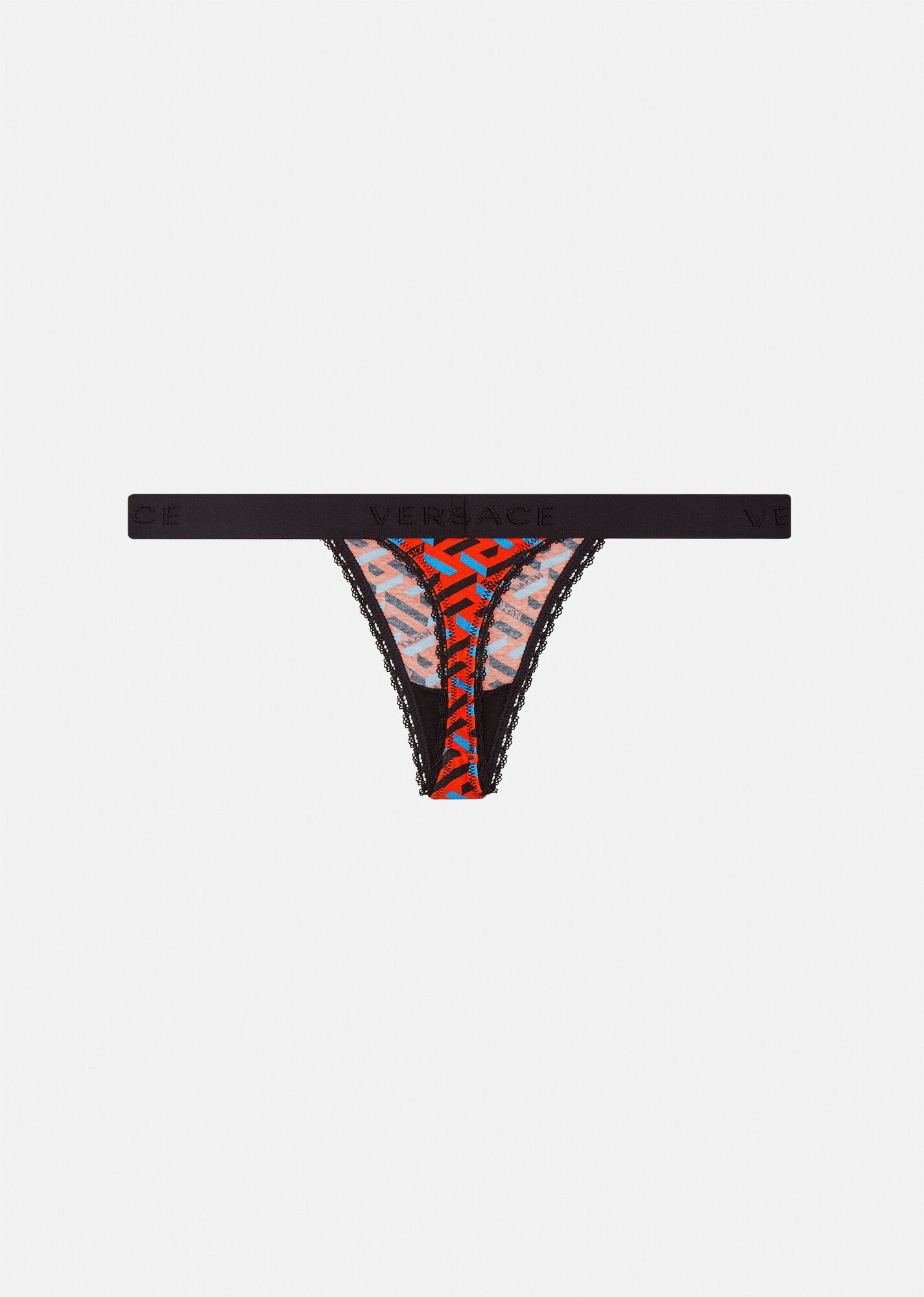 Greca Signature Print Thong - 3