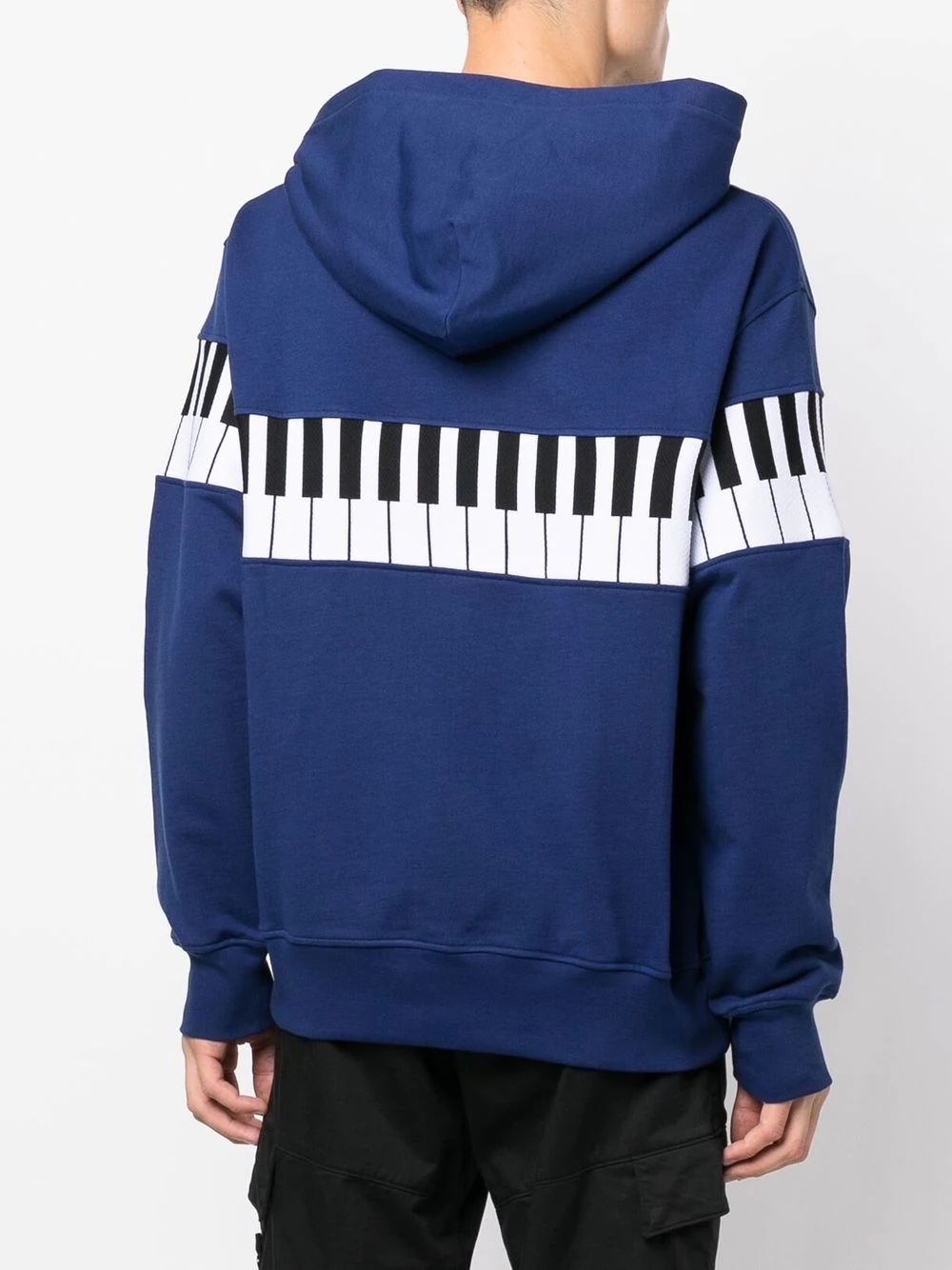 Piano-print cotton hoodie - 4