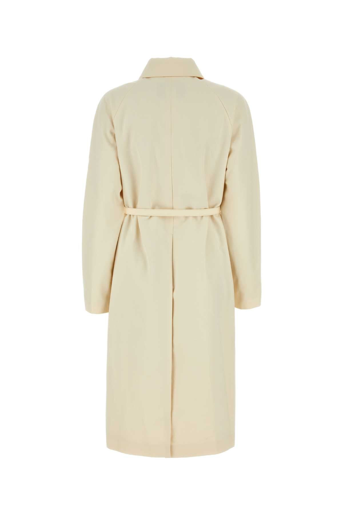 Fendi Women Ivory Polyester Blend Overcoat - 4