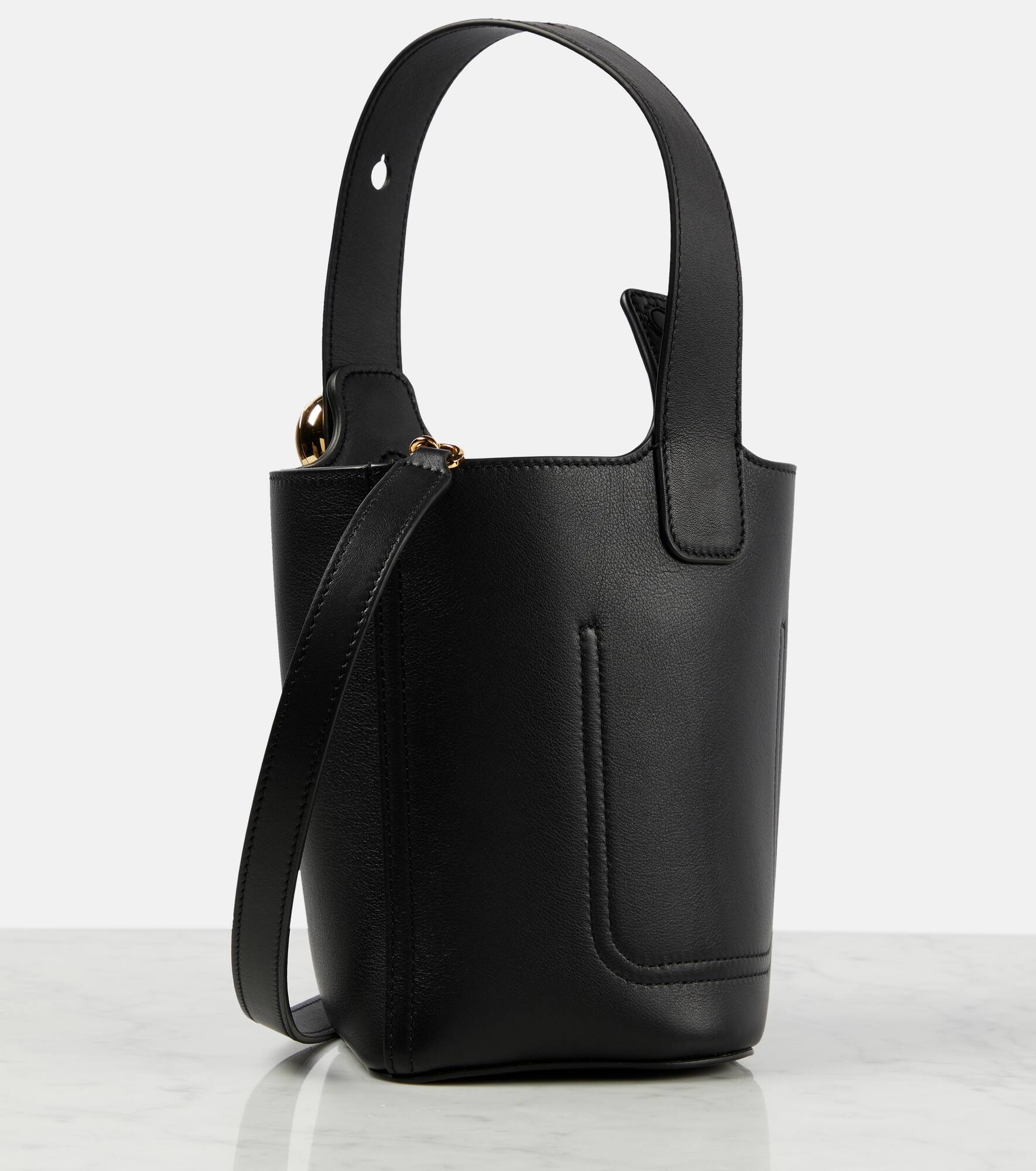 Pebble Mini leather bucket bag - 4
