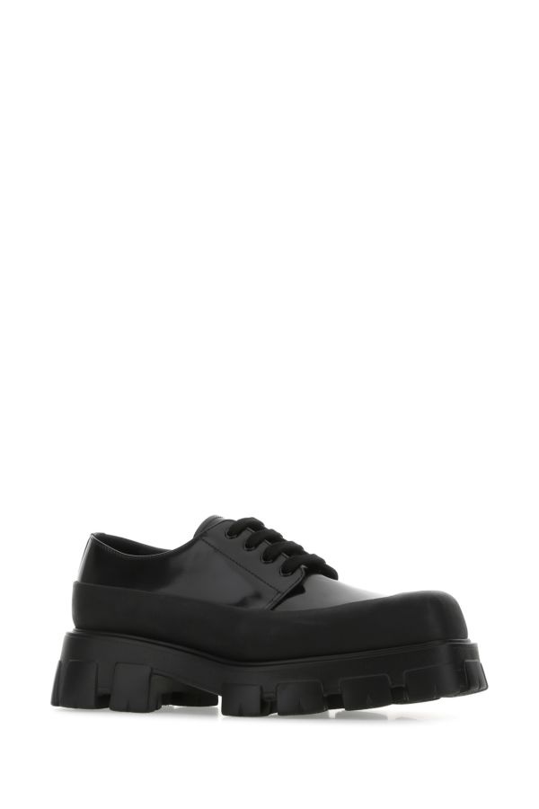 Prada Man Black Leather Lace-Up Shoes - 2