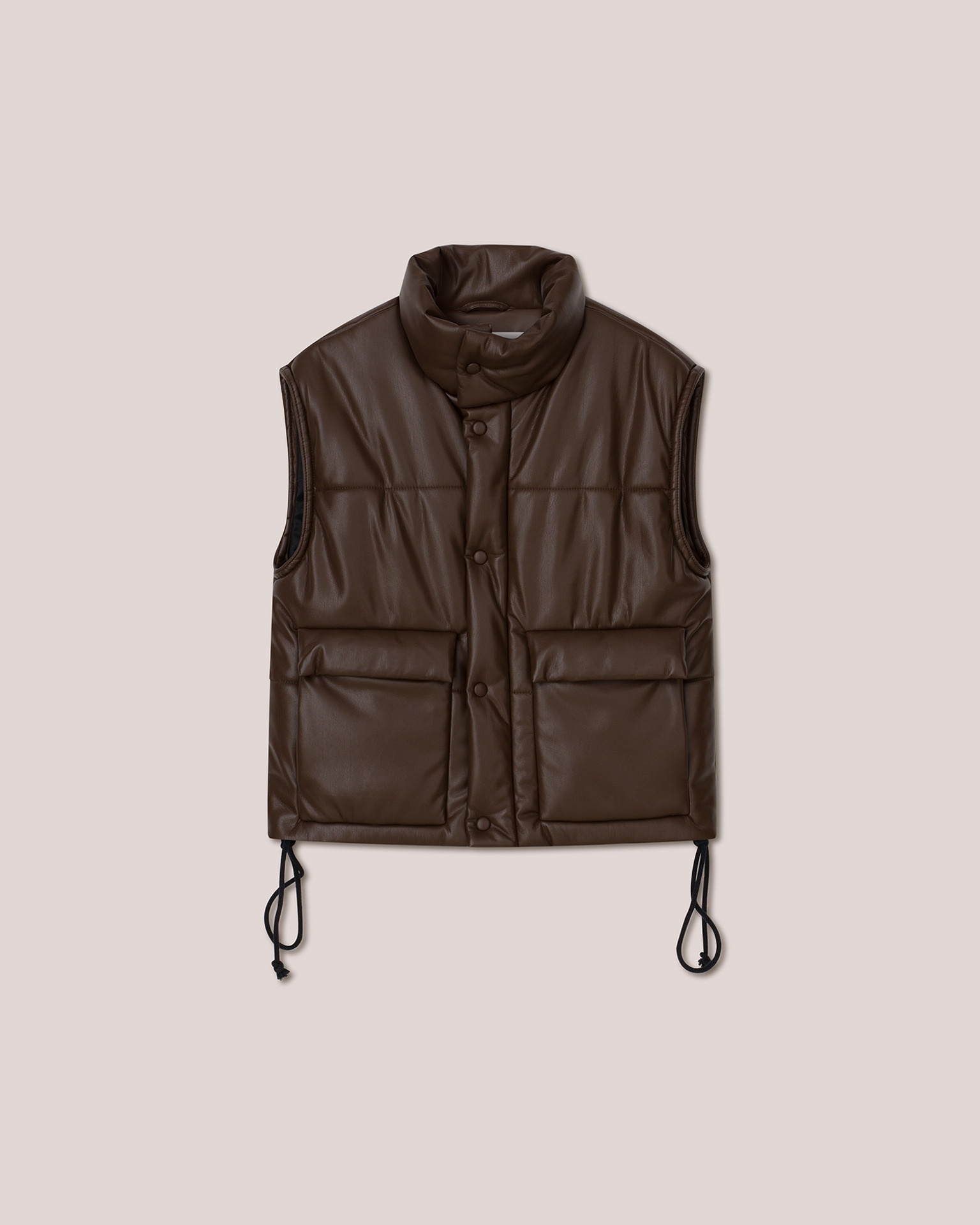 JOVAN - Cropped puffer vest - Dark brown - 1