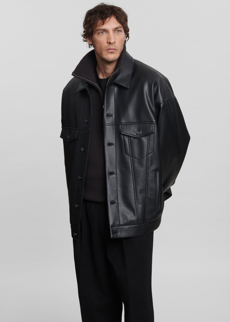 Conan Faux Leather Jacket - Black 14