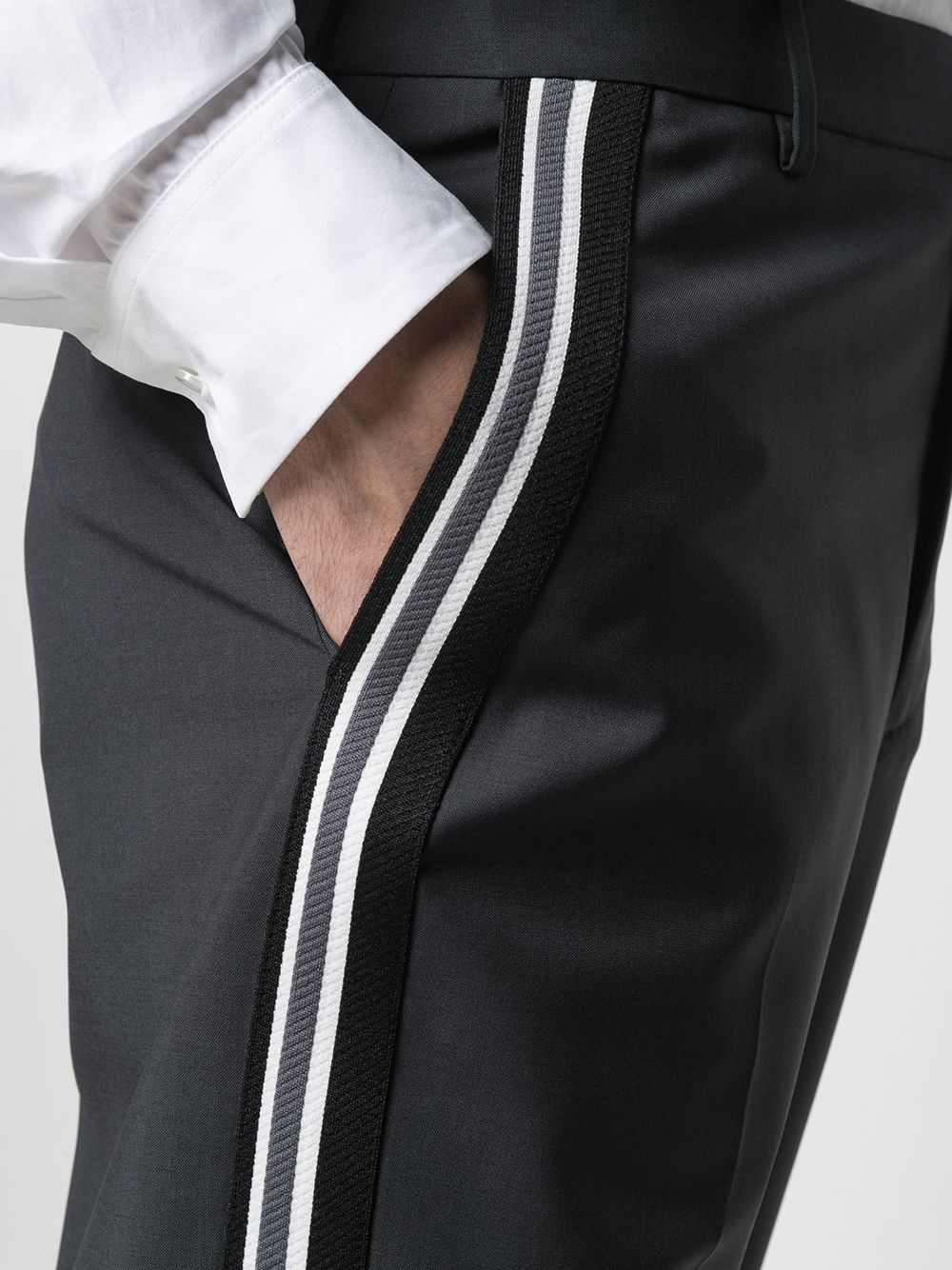 side-stripe wide-leg tailored trousers - 5