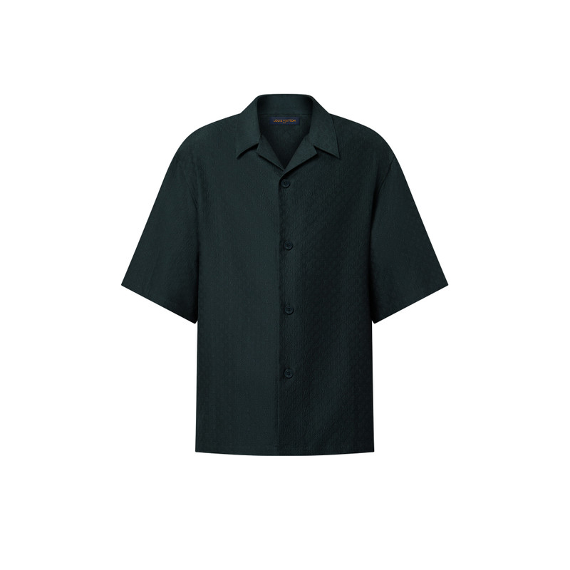 Mini Monogram Silk-Cotton Blend Short-Sleeved Shirt 1