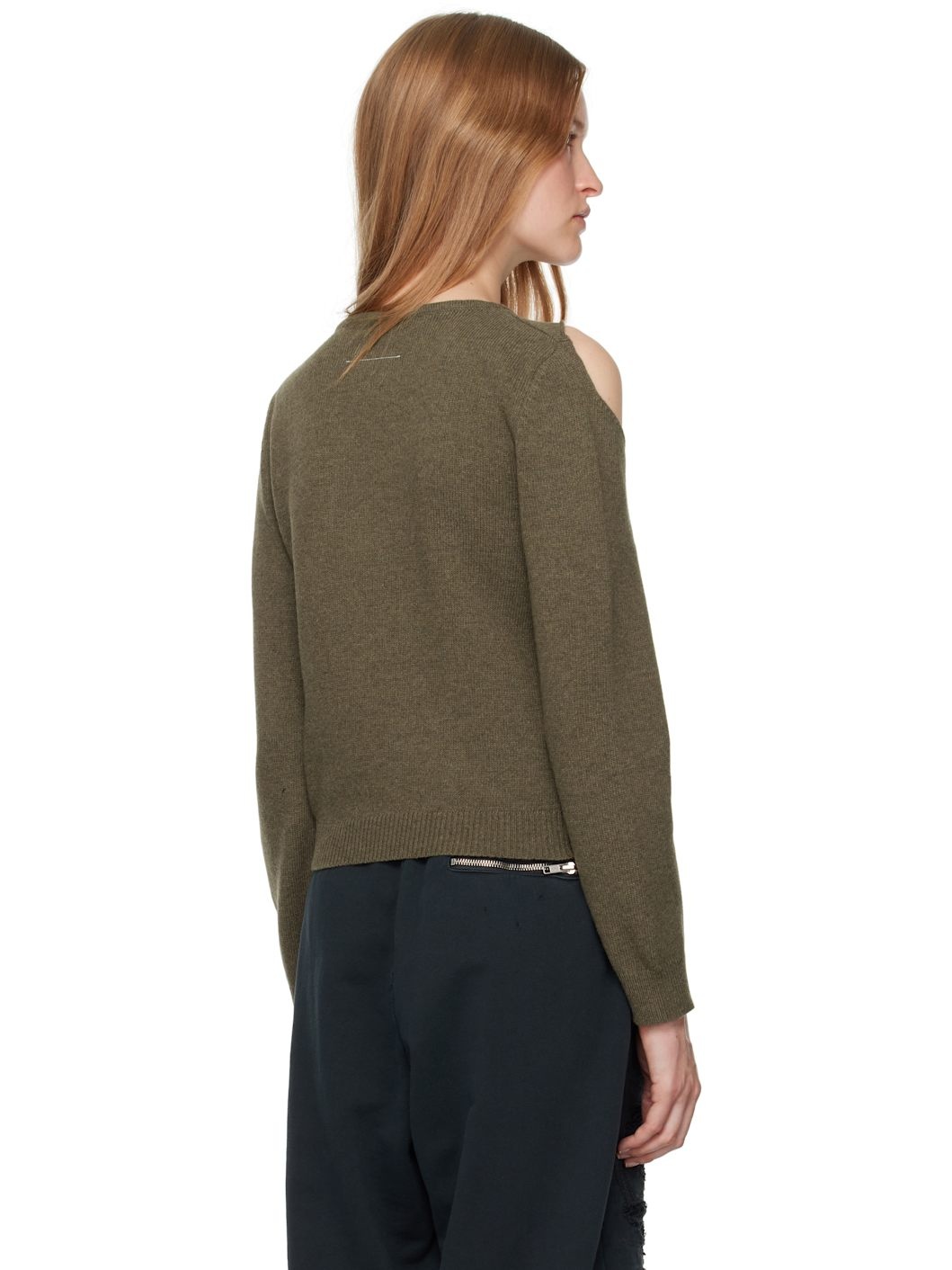 Khaki Cut Outs Sweater - 3