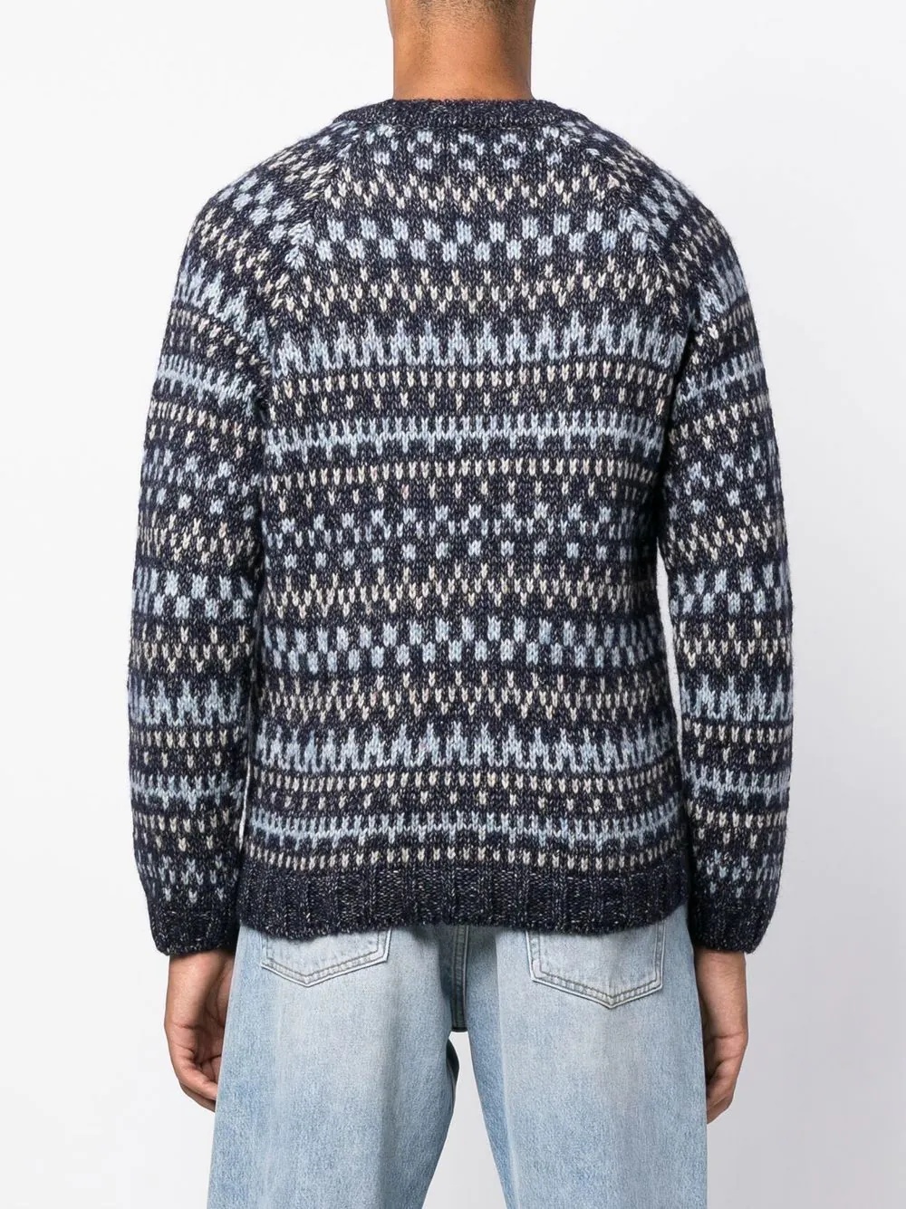 patterned intarsia-knit crew-neck jumper - 4