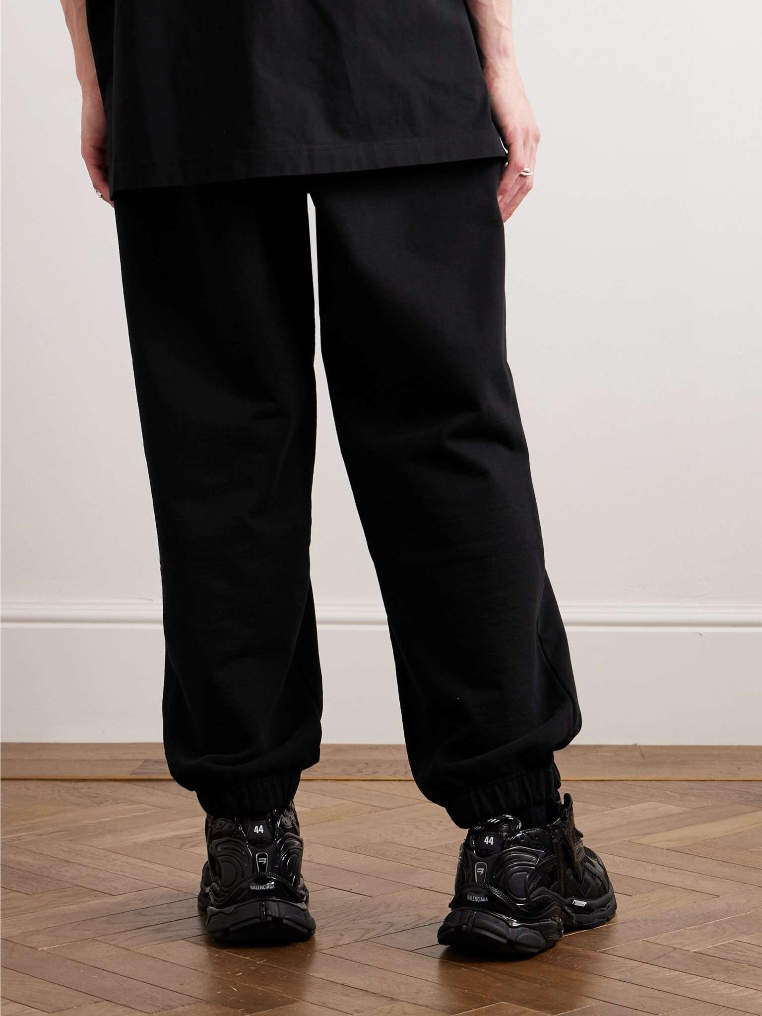 Tapered Logo-Print Cotton-Blend Jersey Sweatpants - 4