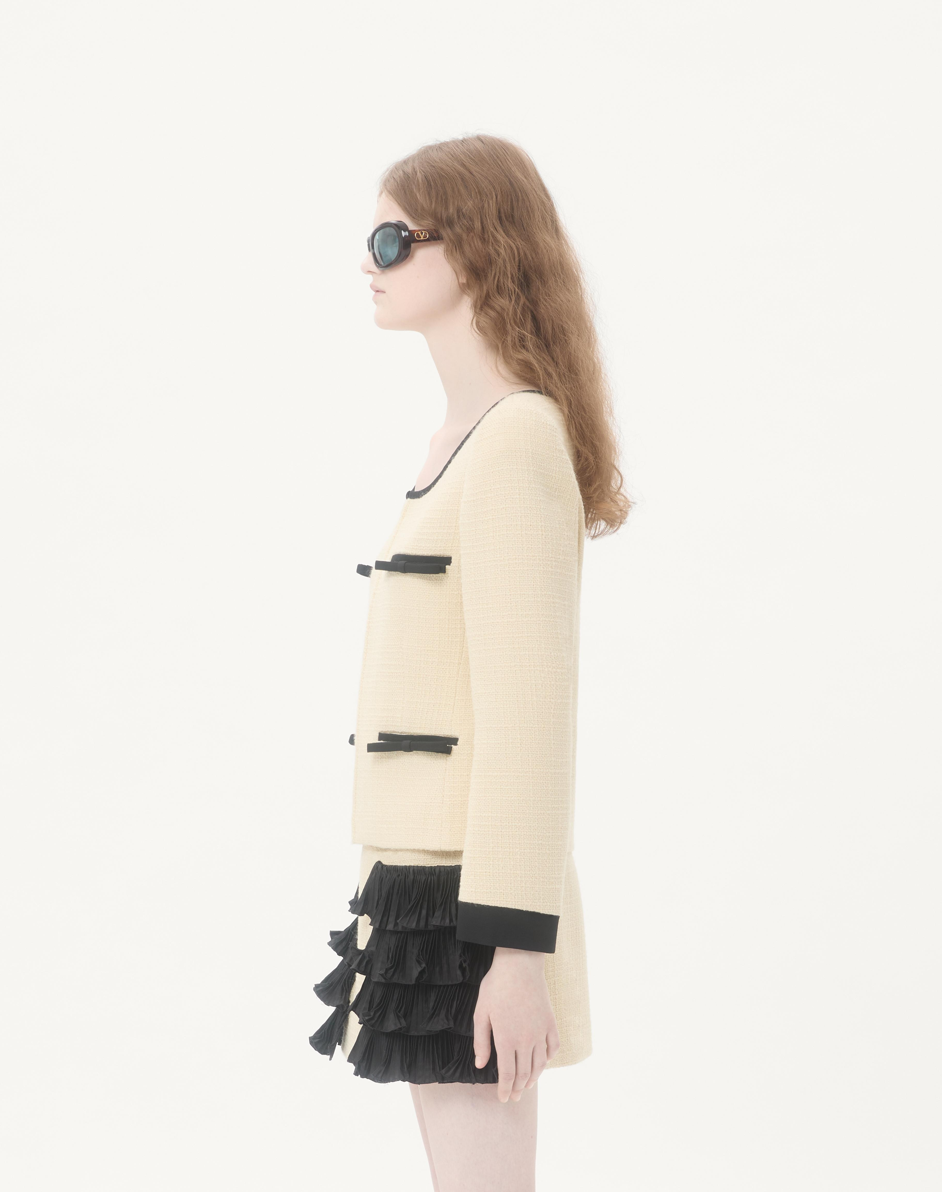 PLAIN WOOL TWEED JACKET - 6