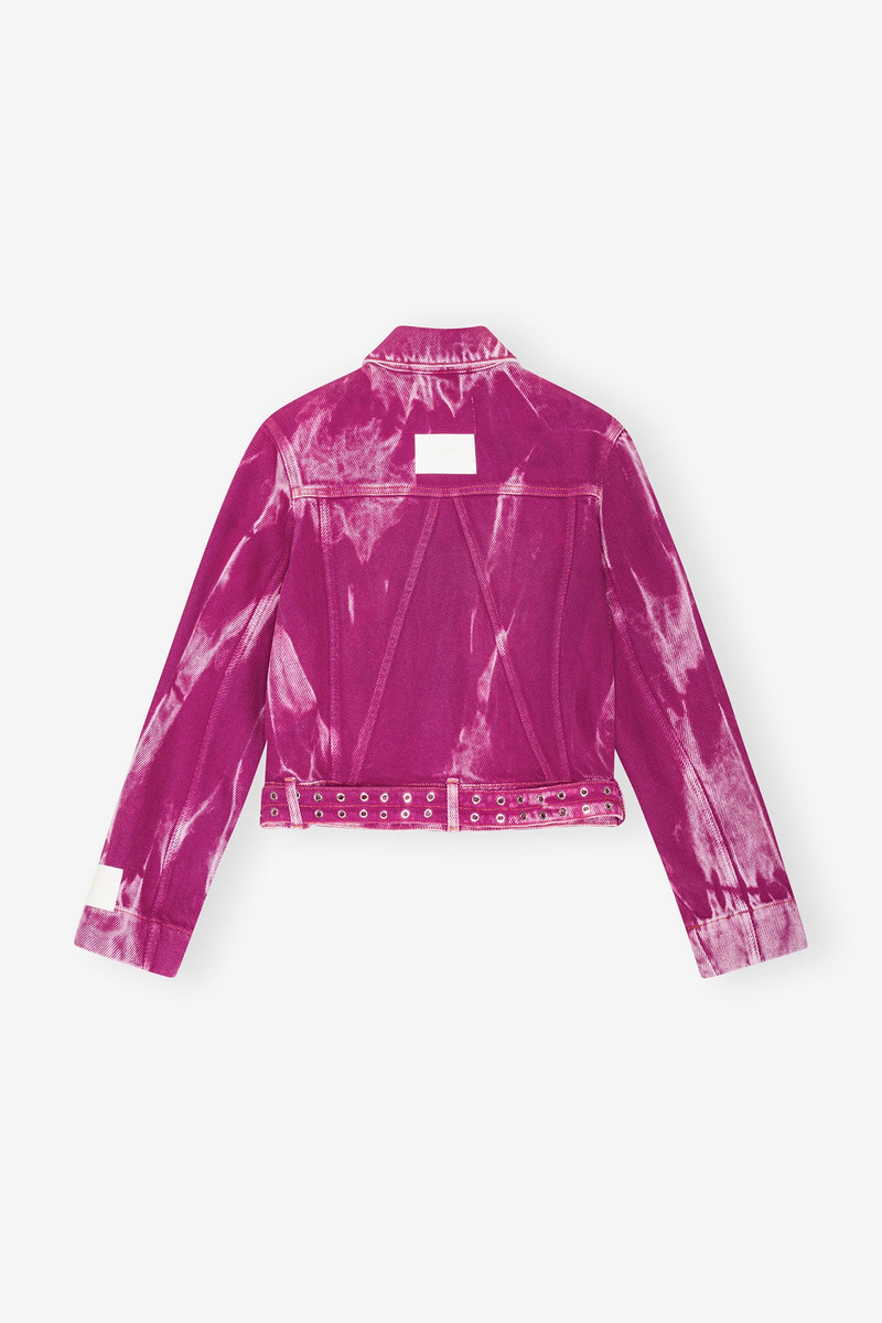 PURPLE OVERDYED HEAVY DENIM BELTED JACKET 6