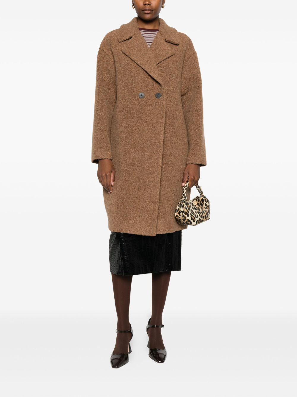 bouclé double-breasted coat - 2