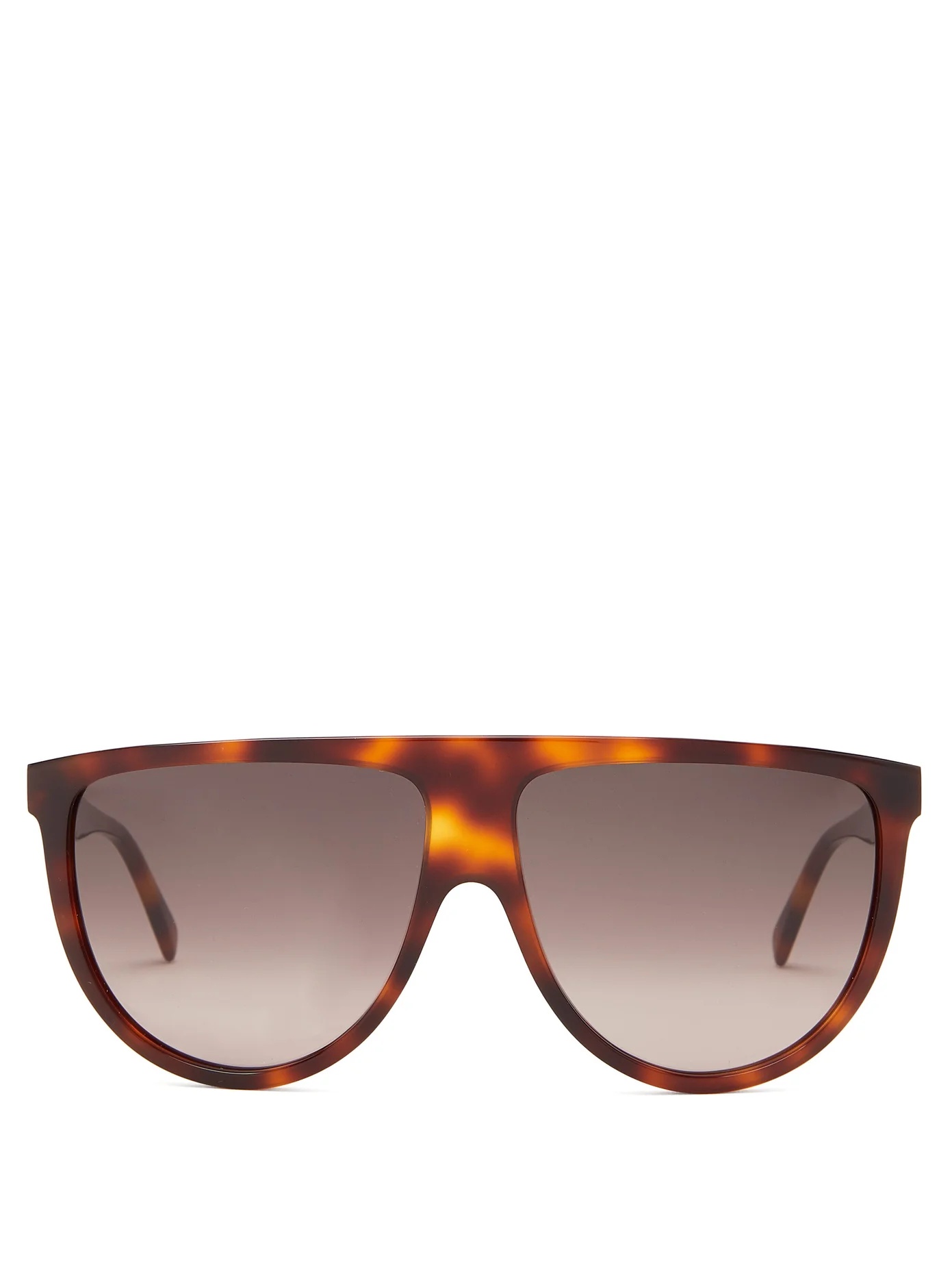 Flat-top tortoiseshell-acetate sunglasses - 1