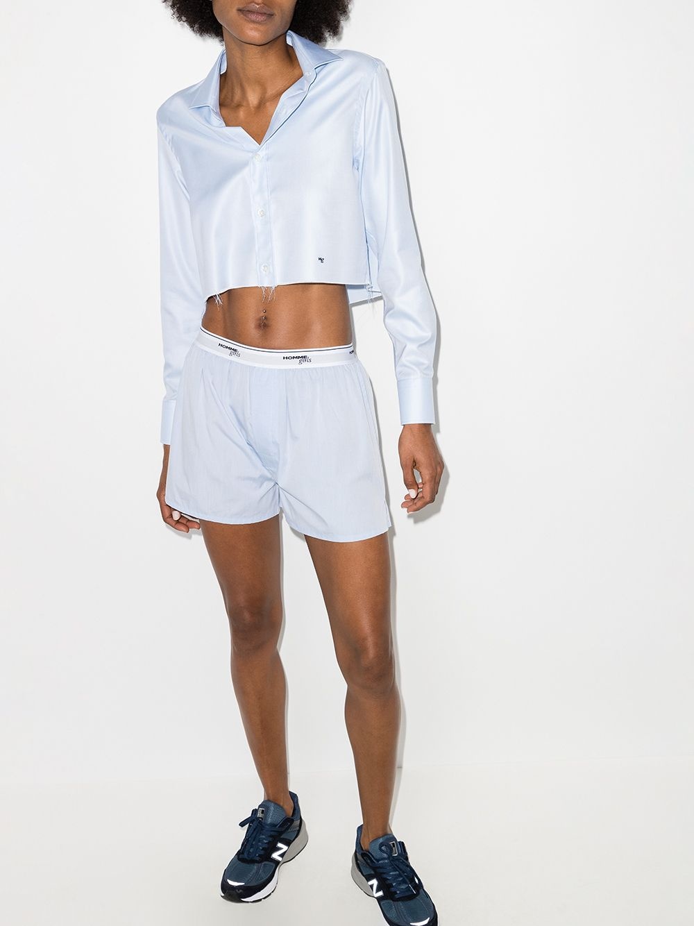 long-sleeve cropped shirt - 4