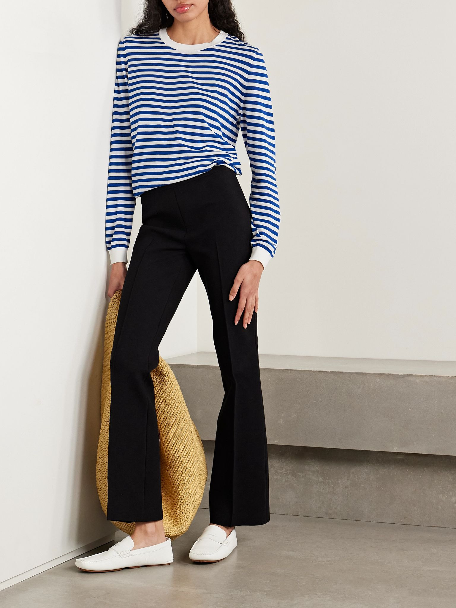 Alex striped cotton top Navy - 2
