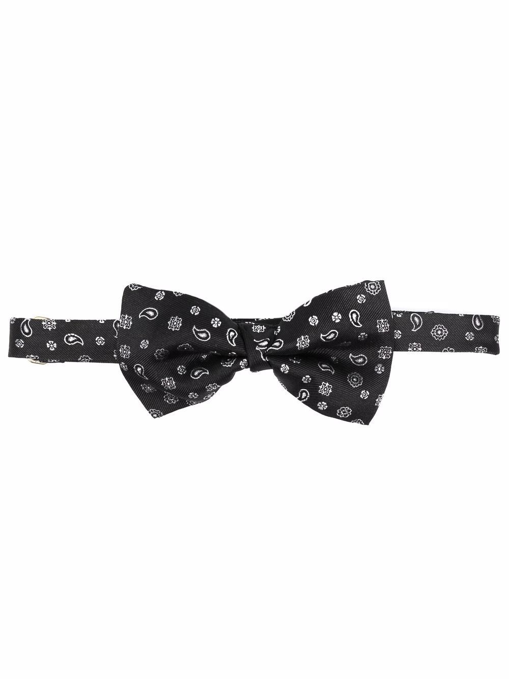 paisley-print silk bow tie - 1