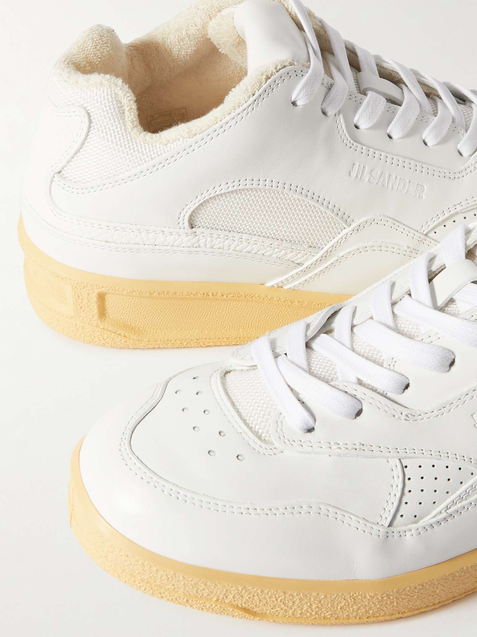 スニーカー JIL SANDER SMOOTH LEATHER AND MESH SNEAKERS Jil Sander Leather & Mesh Sneaker | ShopSimon