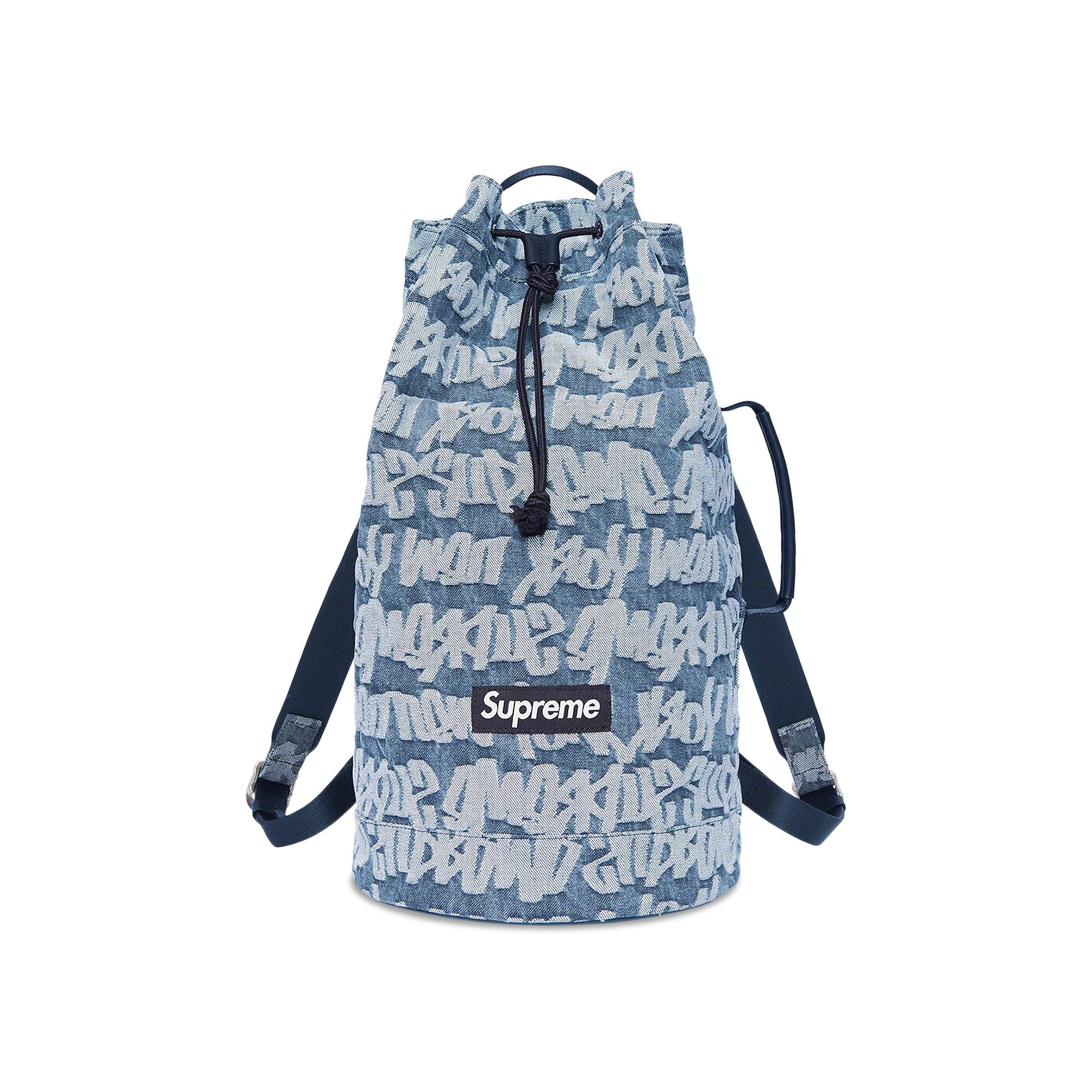 Supreme Fat Tip Jacquard Denim Backpack 'Blue' - 1