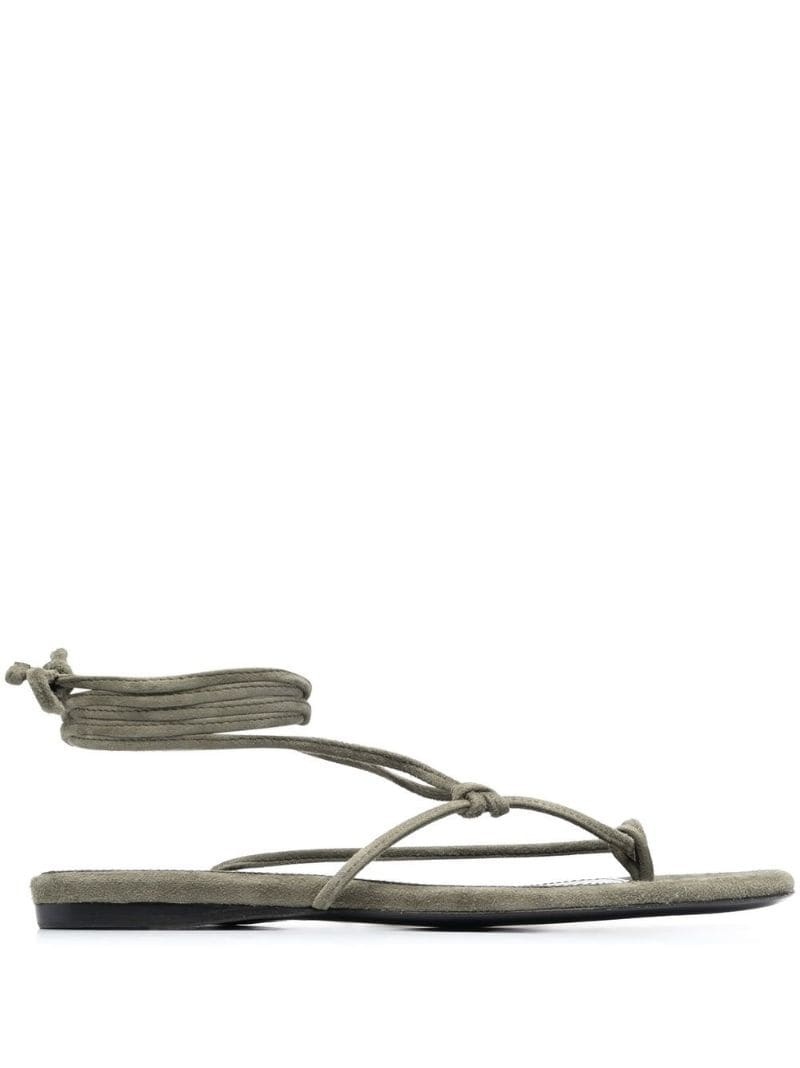 ankle-tie flat sandals - 1