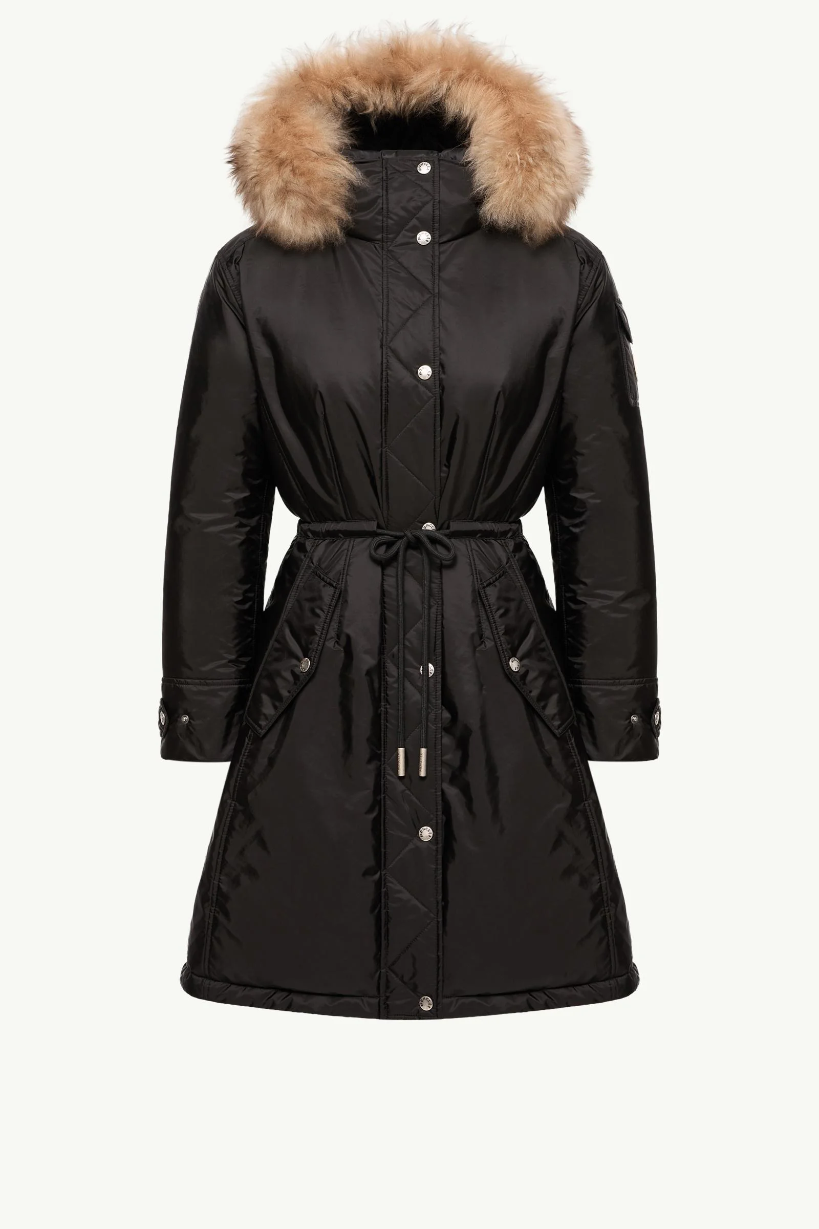 Moustique Hooded Shearling Trimmed Long Down Parka - 1