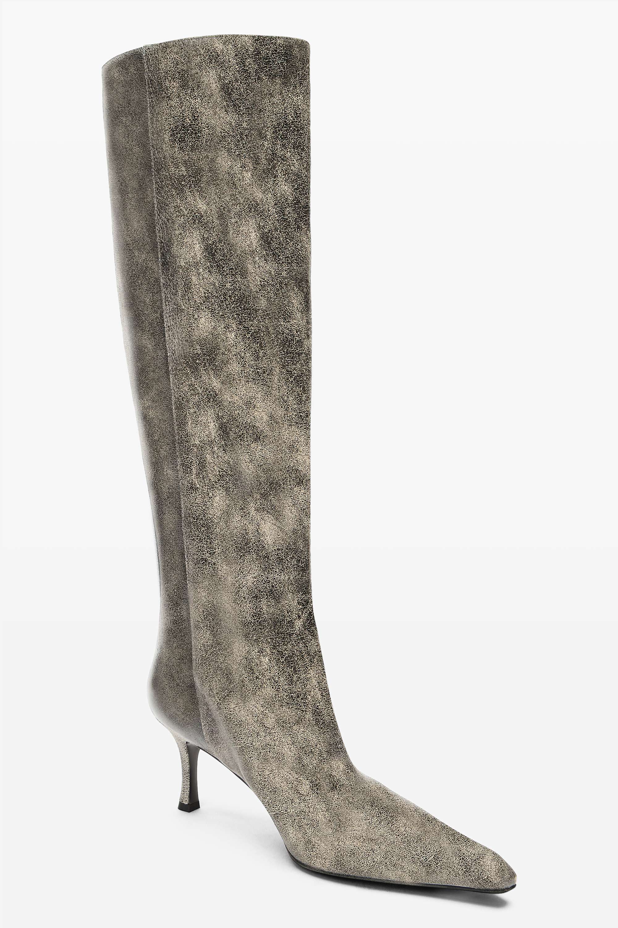 Black Crackle Leather Vera Boot - 2