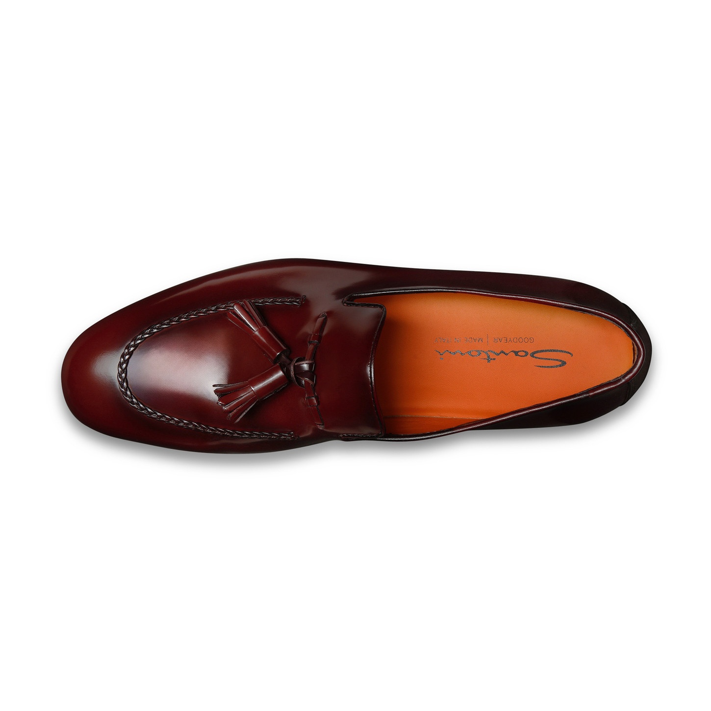 Men's burgundy leather tassel loafer - 5