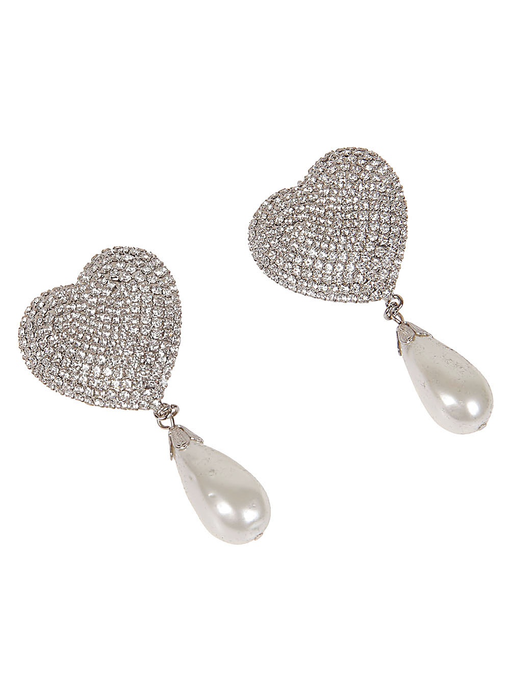 Heart-shaped crystal earrings - 1