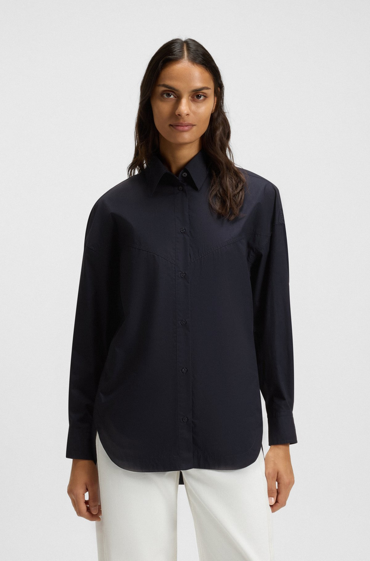 OVERSIZE-FIT BLOUSE IN COTTON POPLIN - 2