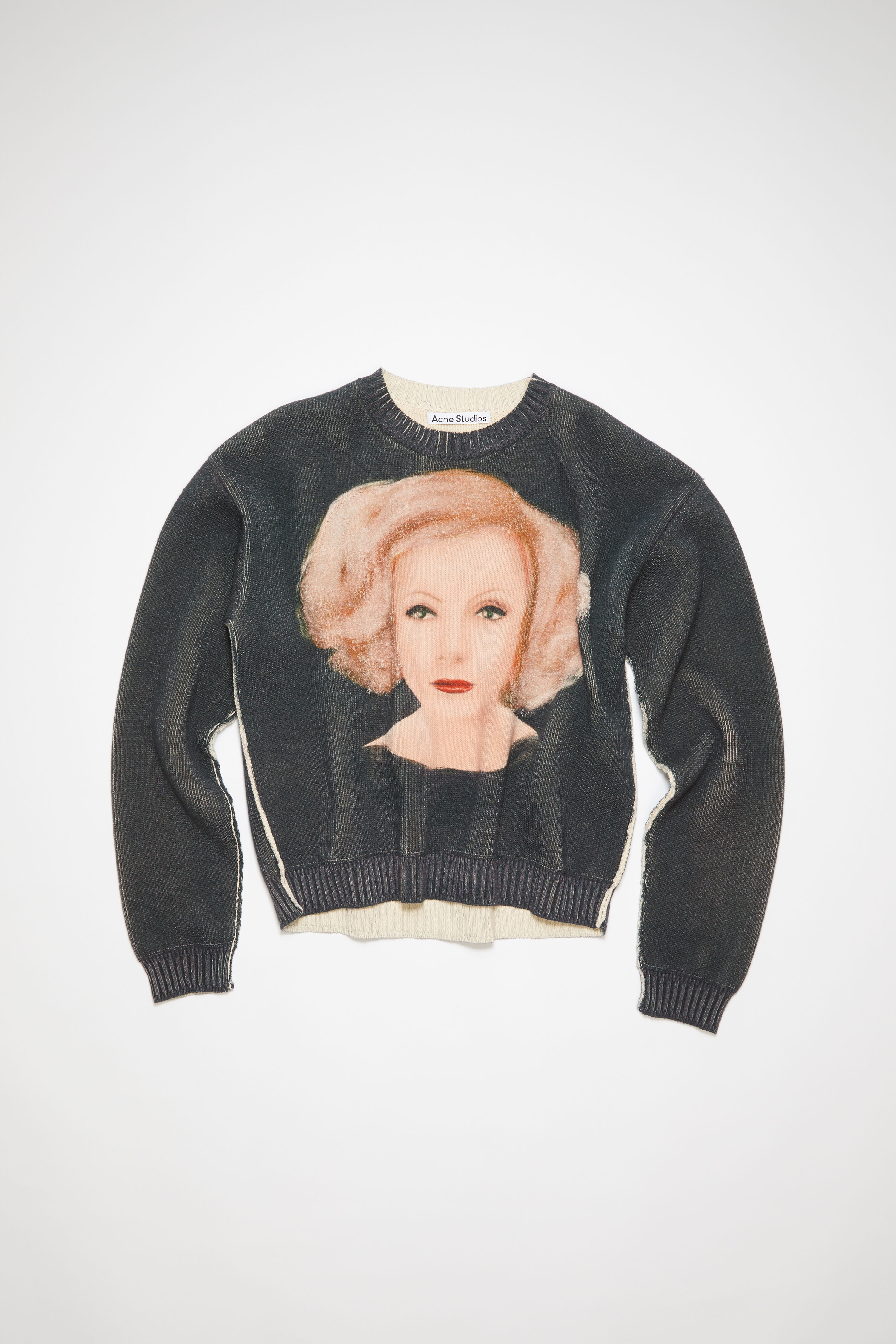 Printed sweater - Washed Black - 1
