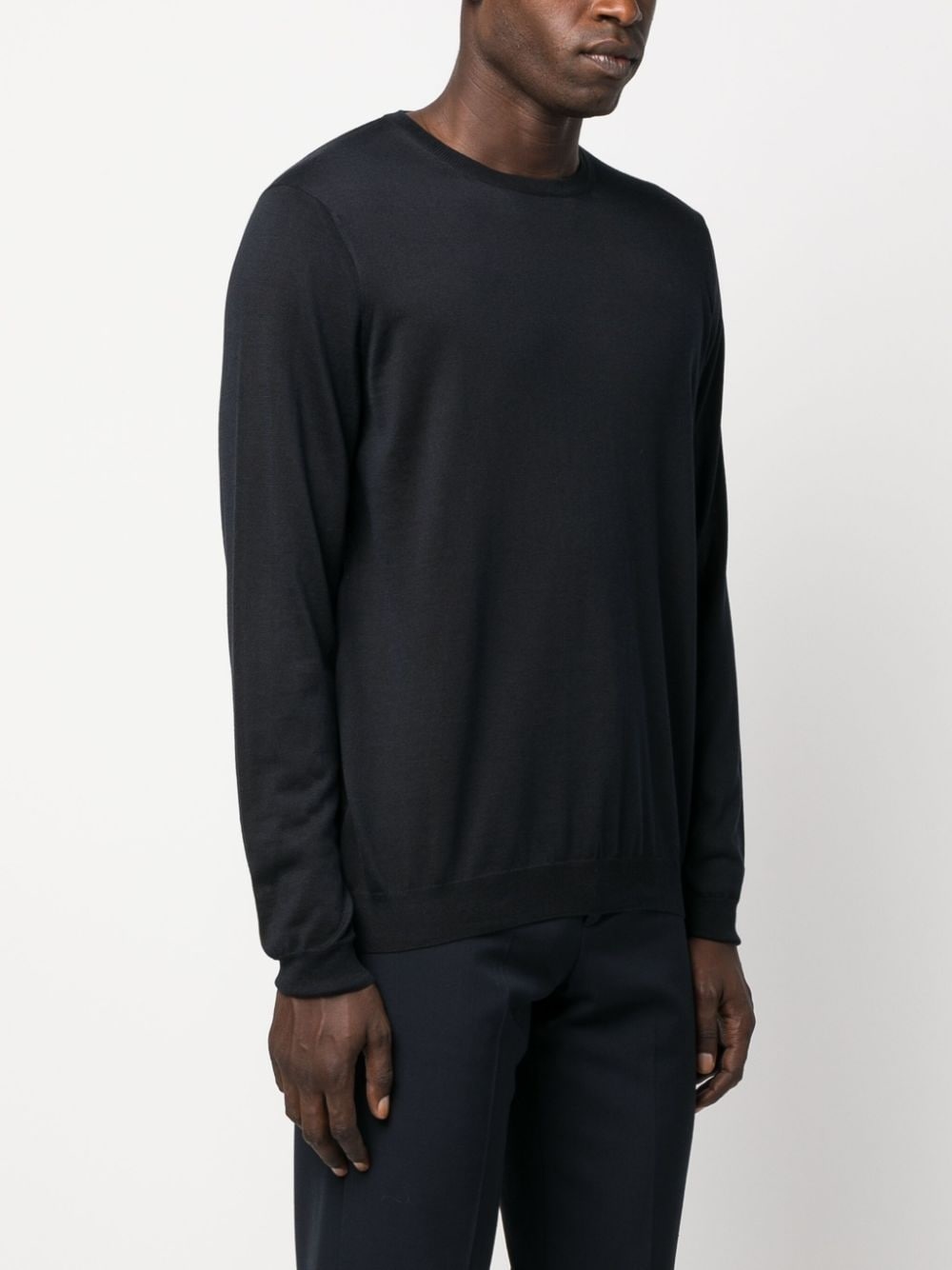 crew-neck silk-cotton jumper - 3