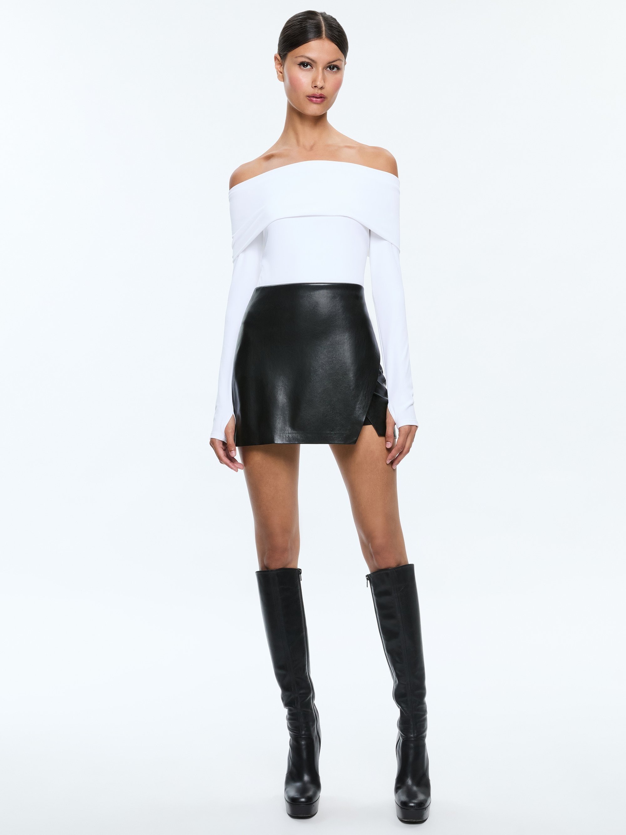SIOBHAN VEGAN WRAP MINI SKIRT - 3