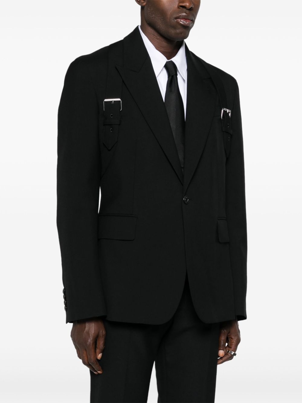 Harness single-breasted wool blazer - 3