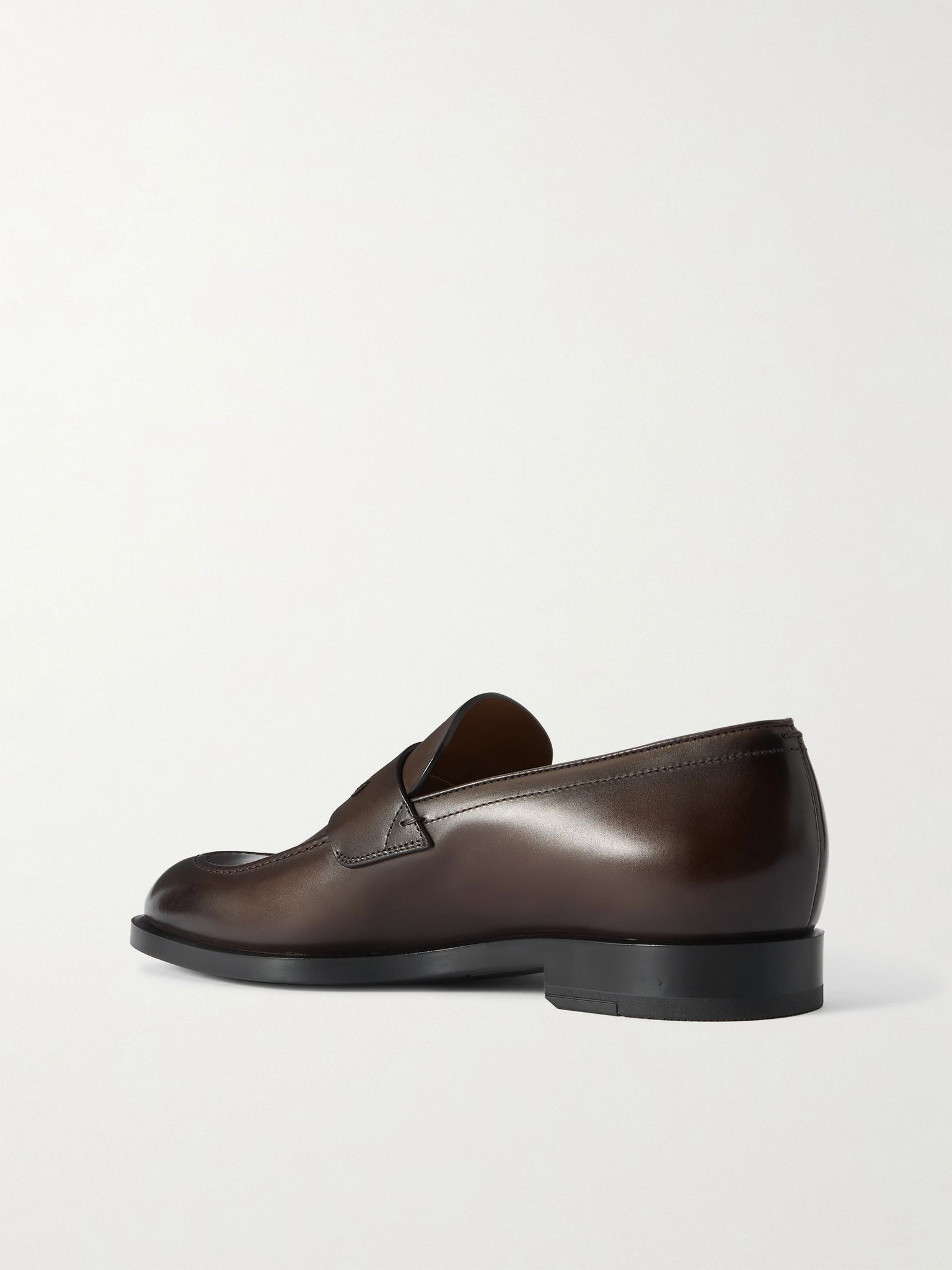 New Classic Flex Glossed-Leather Penny Loafers Dark brown - 4