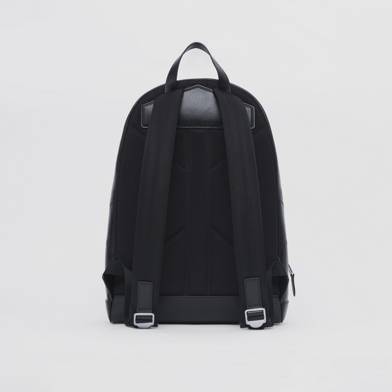 Embossed Check Leather Backpack - 8