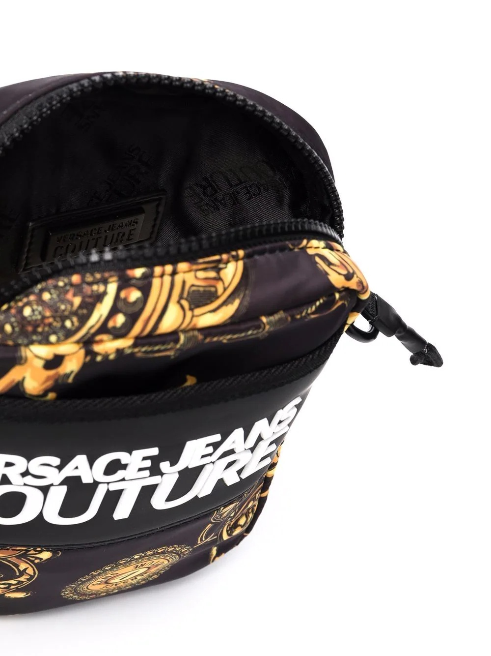 baroque-print logo-motif messenger bag - 5