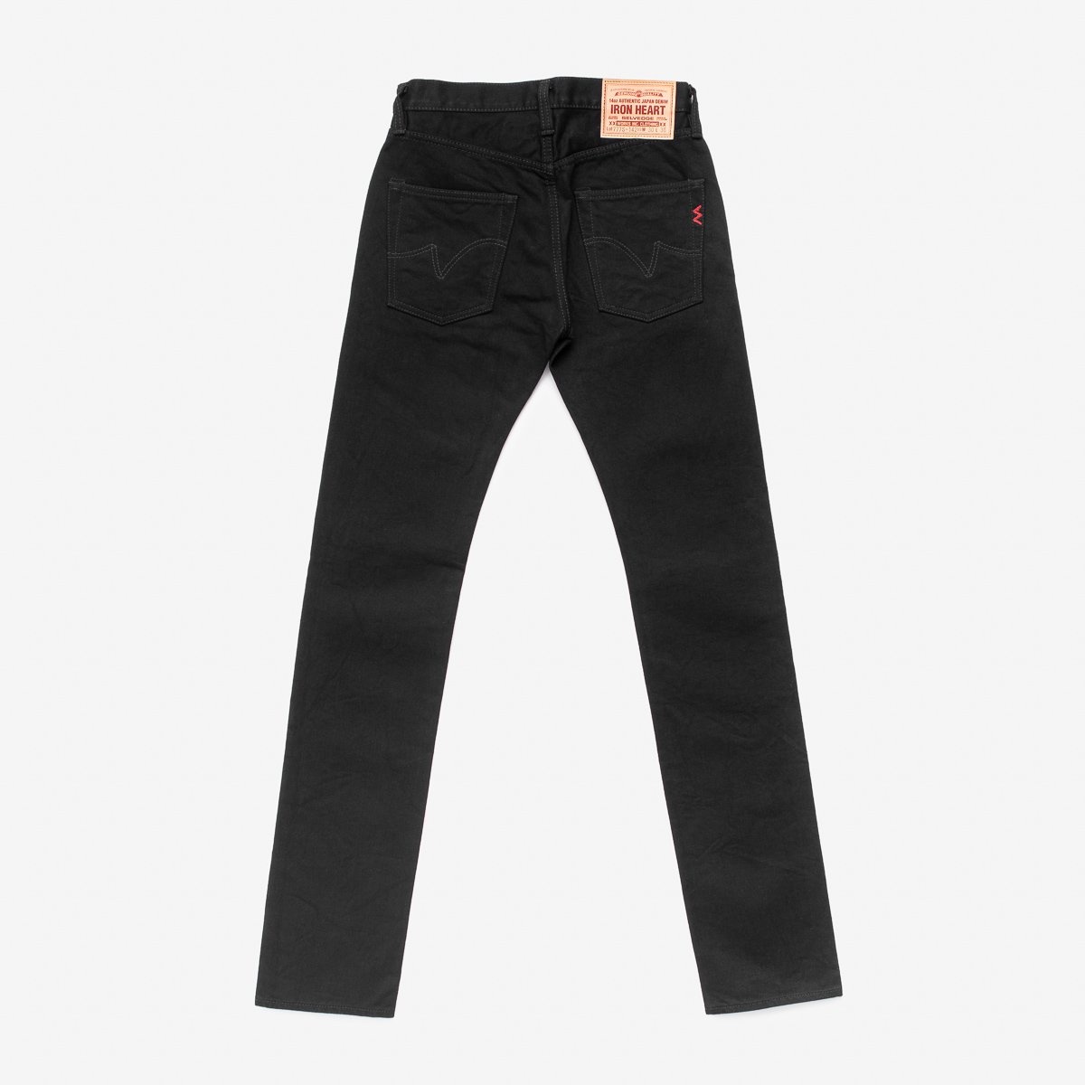 IH-777S-142bb 14oz Selvedge Denim Slim Tapered Cut Jeans - Black/Black - 4