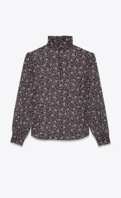 SAINT LAURENT sheer blouse in floral silk georgette outlook