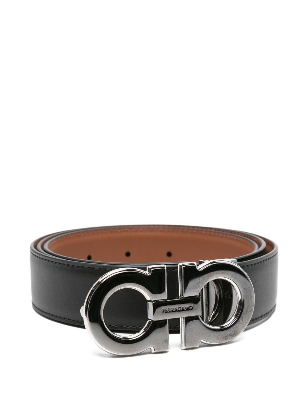 Gancini buckle leather belt - 1