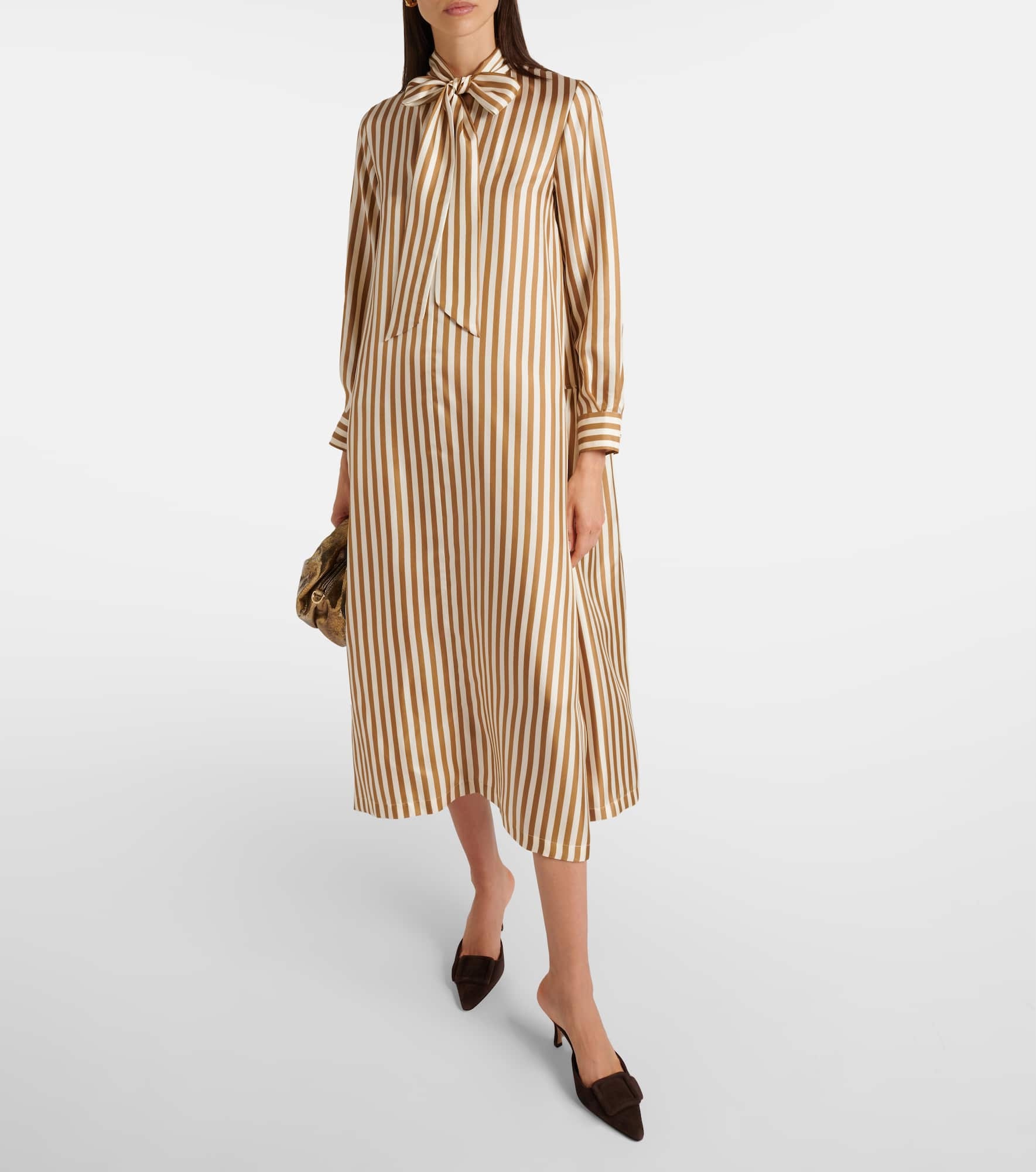 Faesite striped silk twill maxi dress - 2