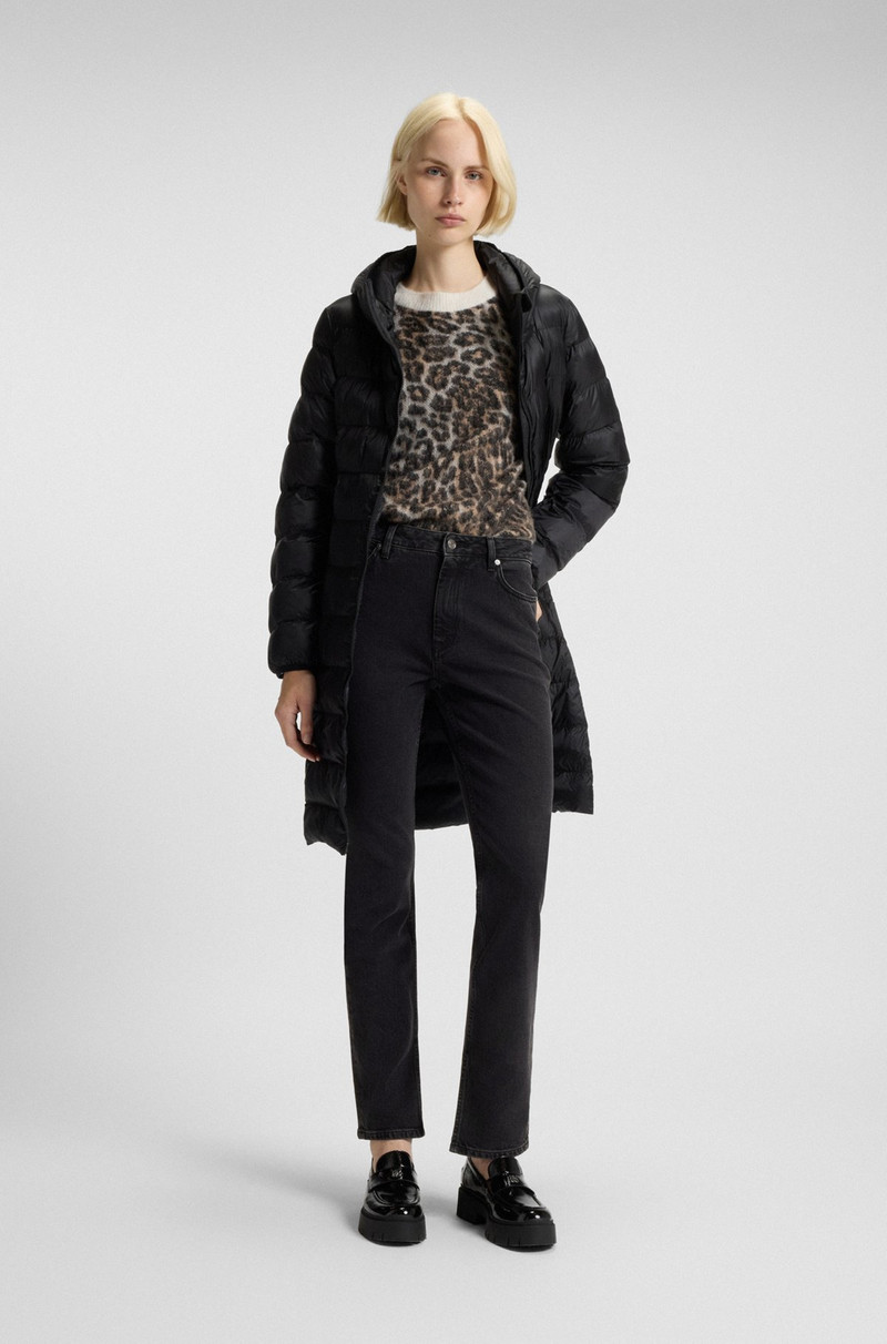 HUGO HIGH-WAISTED SLIM-FIT JEANS IN GREY STRETCH DENIM outlook