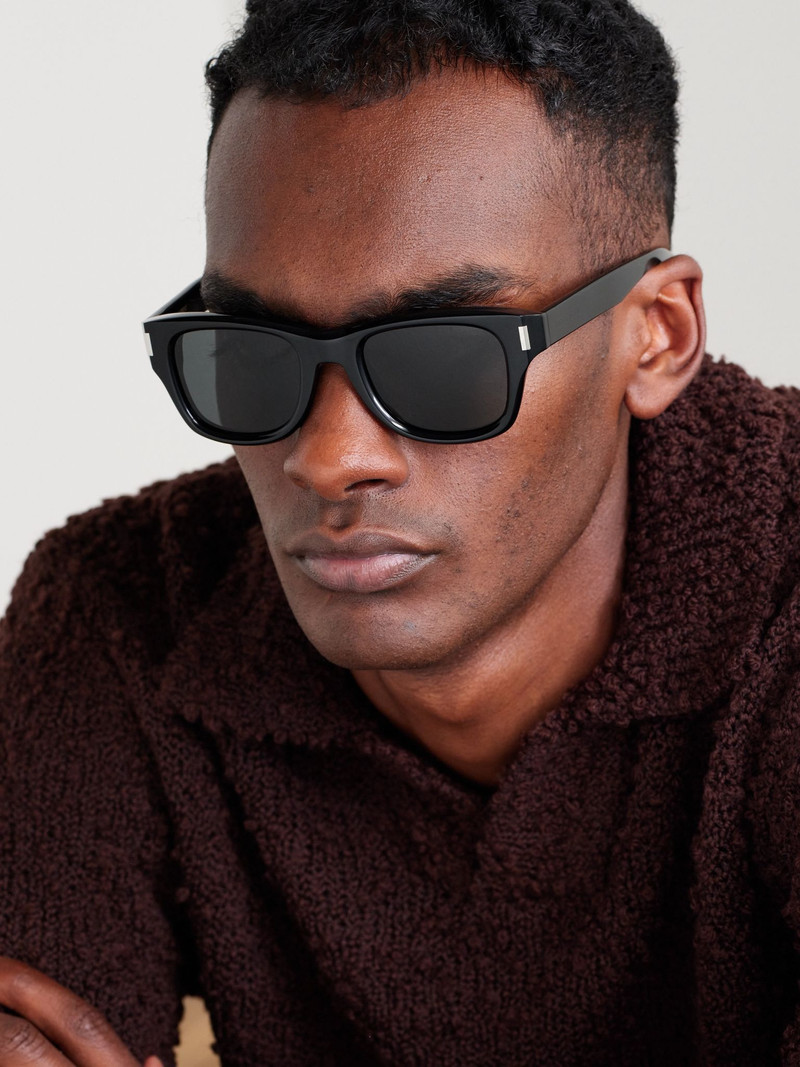 SAINT LAURENT Square-Frame Acetate Sunglasses Black outlook