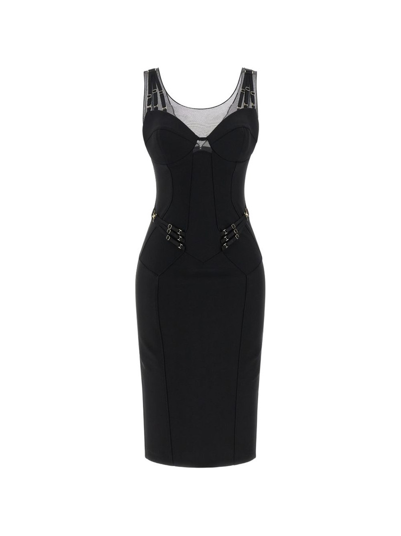 tulle-insert midi dress 1