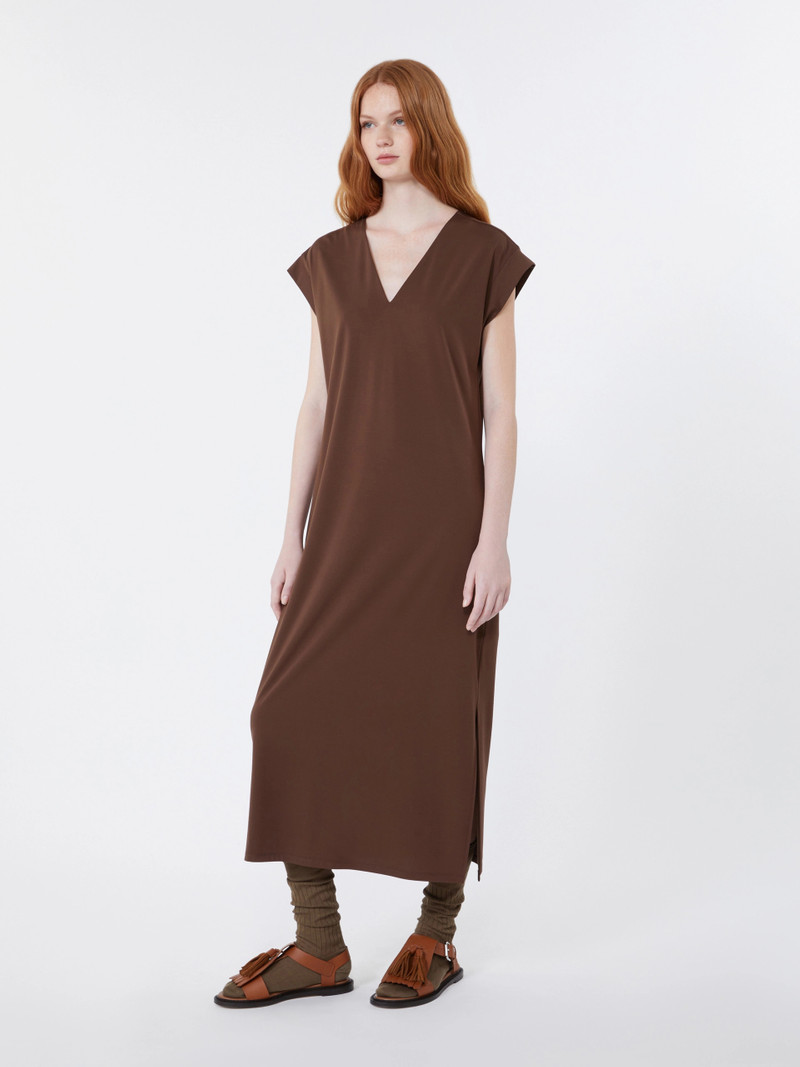 MIRTO Milano jersey dress - CHOCOLATE 3