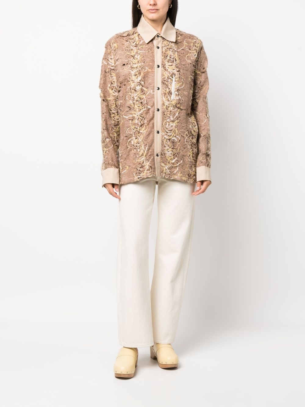distressed-effect long-sleeve shirt - 2