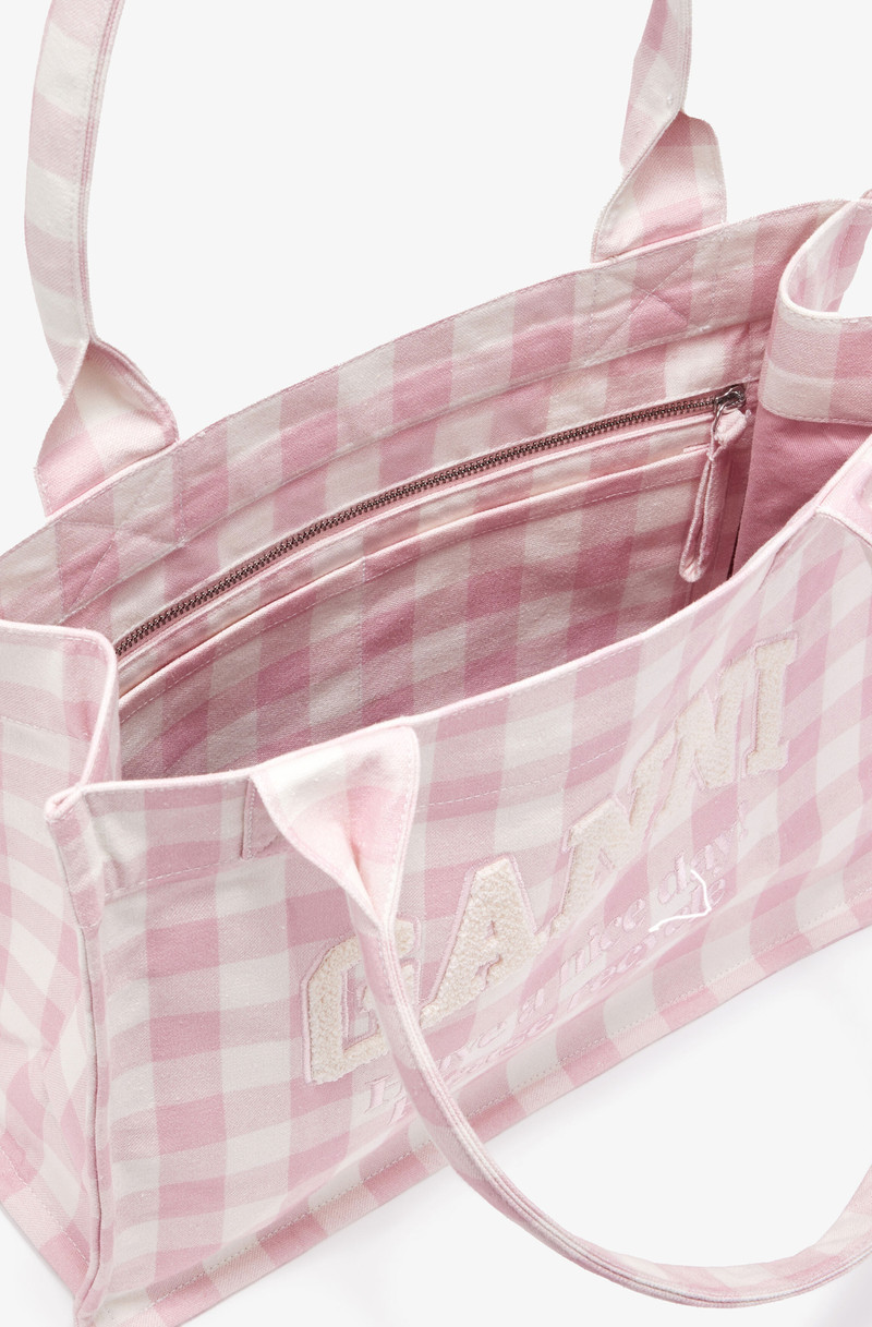 LARGE VICHY CHECK TOTE 3