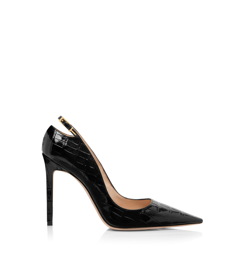 STAMPED CROCODILE LEATHER ANGELINA PUMP 1