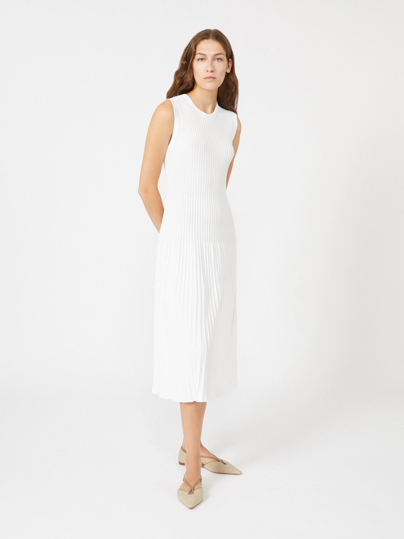 Max Mara EGIZIO Viscose crêpe yarn dress - OPTICAL WHITE outlook