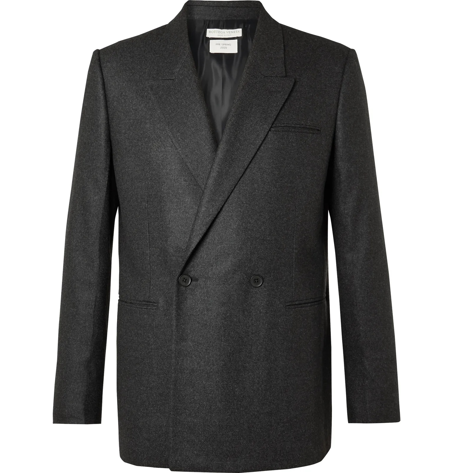 Charcoal Double-Breasted Cashmere-Blend Blazer - 1