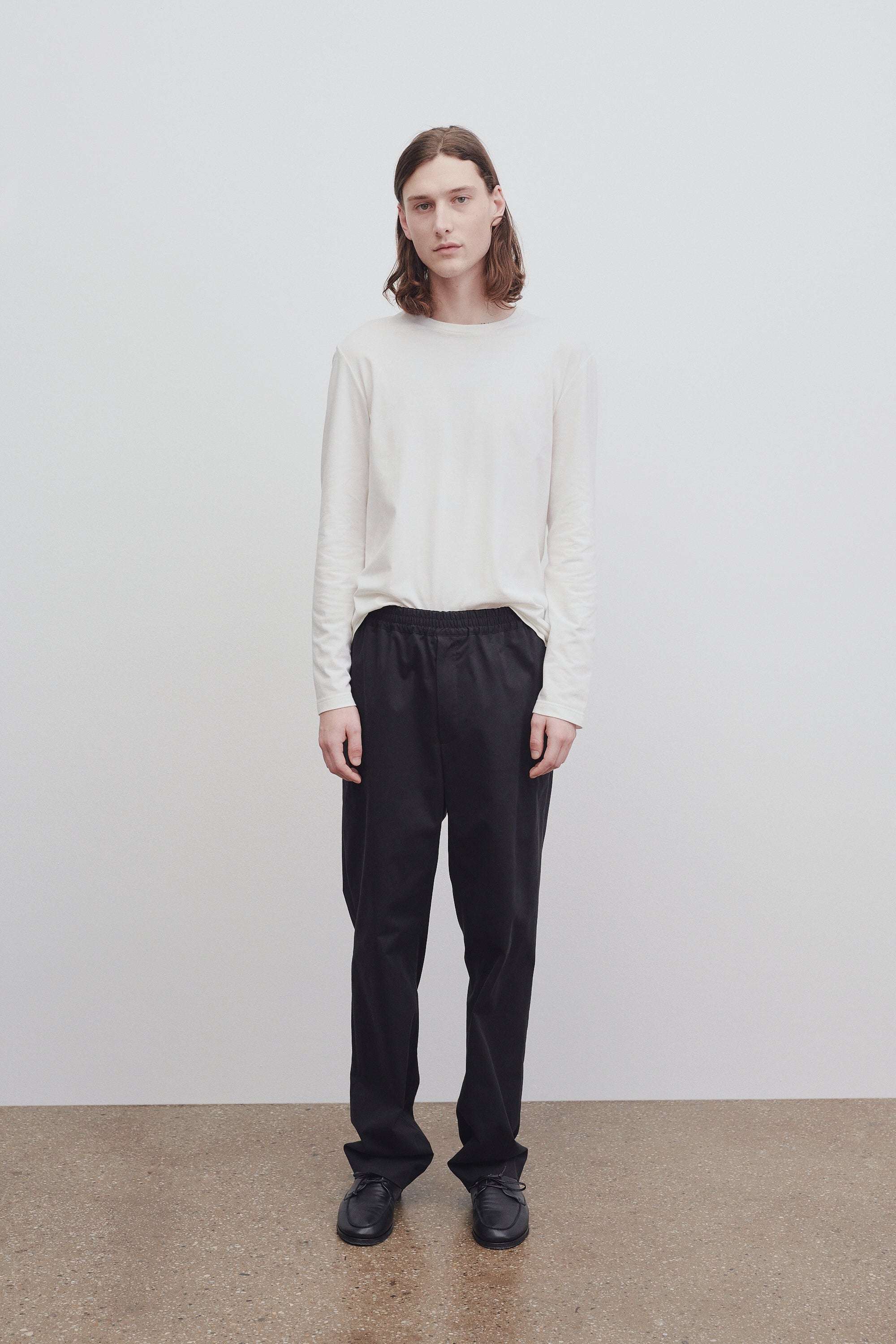 パンツ 25ss THE ROW Cotton and cashmere sankuro pants 981W3670WHT Sankuro Pant Black in Cotton and Cashmere – The Row